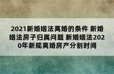 2021新婚姻法离婚的条件 新婚姻法房子归属问题 新婚姻法2020年新规离婚房产分割时间